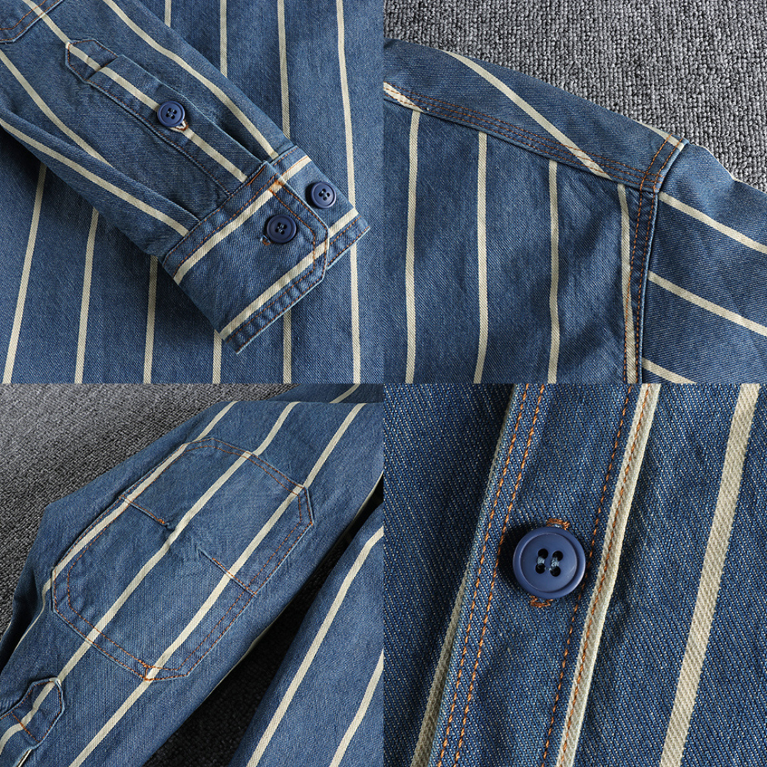 Clive® | Trendy Striped Denim Shirt