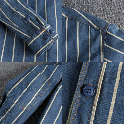 Clive® | Trendy Striped Denim Shirt