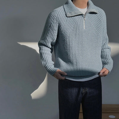 Langston | Azure quarter-zip sweater