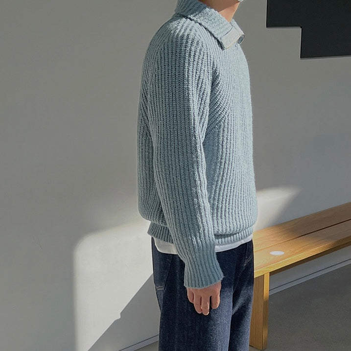 Langston | Azure quarter-zip sweater