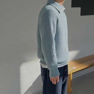 Langston | Azure quarter-zip sweater