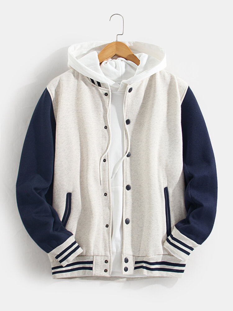 Zion | Contrast Baseball Jacket Without Hoodie