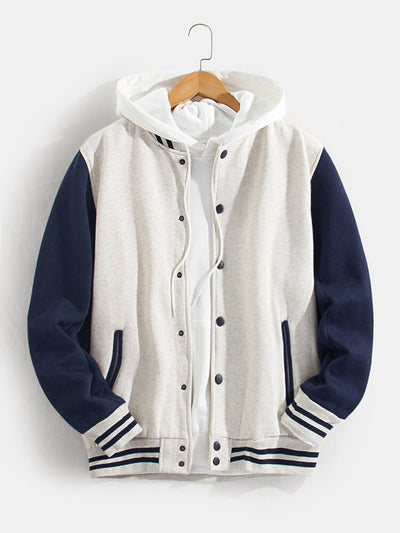 Zion | Contrast Baseball Jacket Without Hoodie