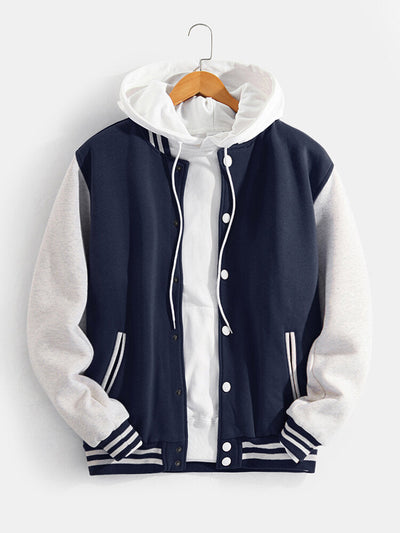 Zion | Contrast Baseball Jacket Without Hoodie