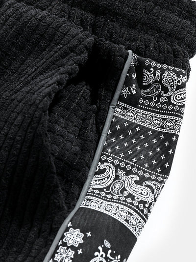 Felipe® | Corduroy Paisley Print Panel Pants