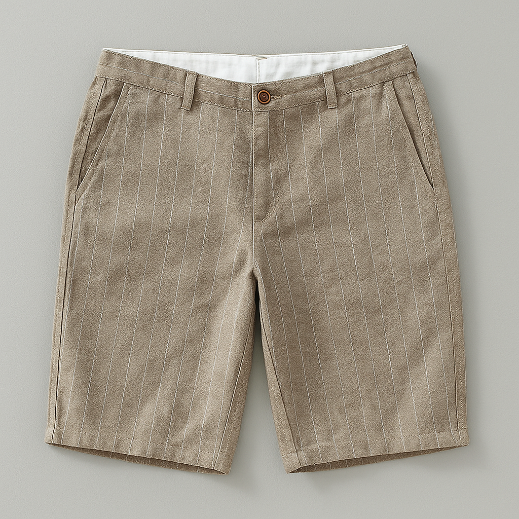 Zeno | Sloane Pinstripe Linen Shorts