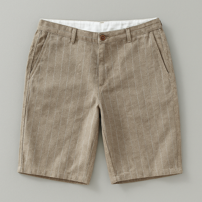 Zeno | Sloane Pinstripe Linen Shorts