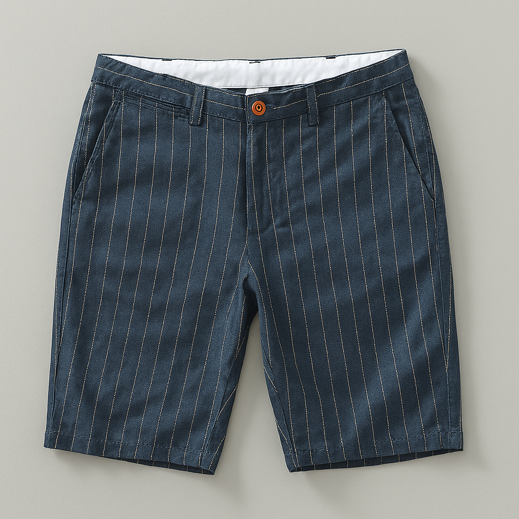 Zeno | Sloane Pinstripe Linen Shorts