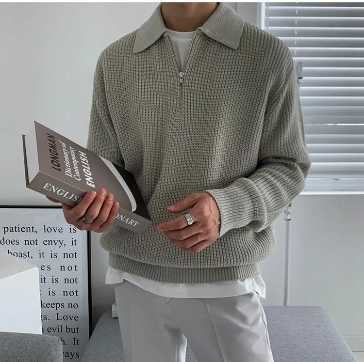 Ira® | Half-Zip Knitted Sweater For Men