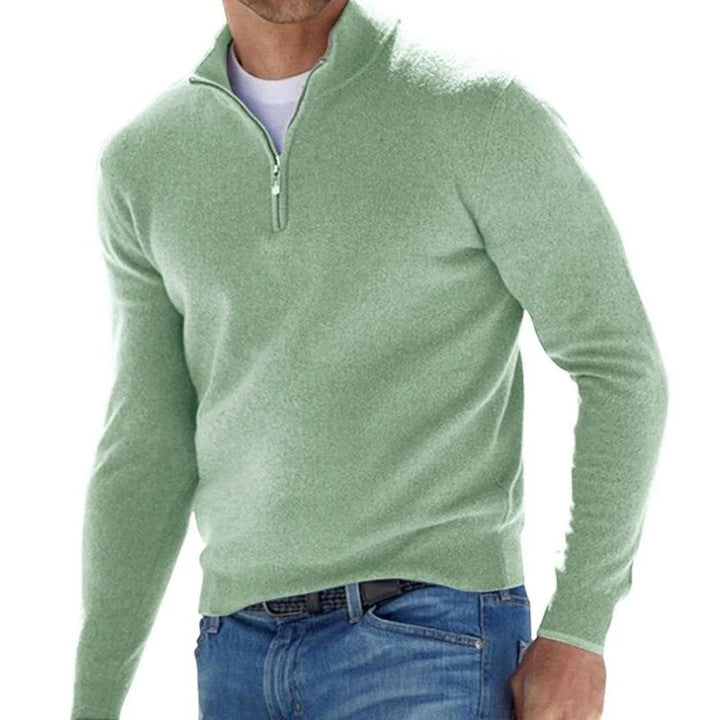 Men's Solid Colorip Pllover Sweater