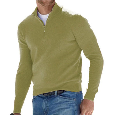Men's Solid Colorip Pllover Sweater