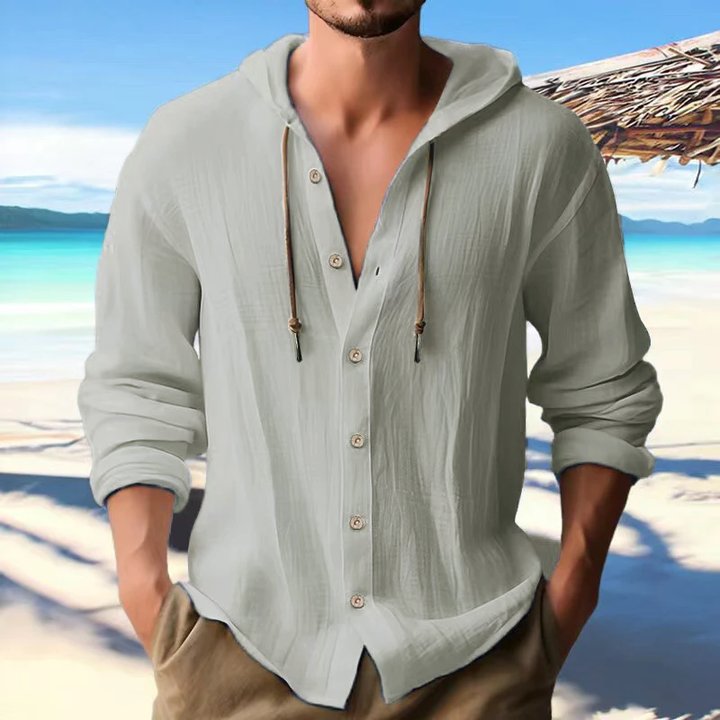 Bessy® | Men's Solid Color Single Breasted Long Sleeve Hoodie 00951247X