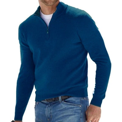Men's Solid Colorip Pllover Sweater