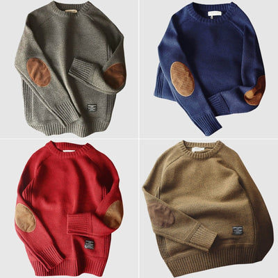 Euclid | Ulman – Two-tone men's round neck knitted sweater
