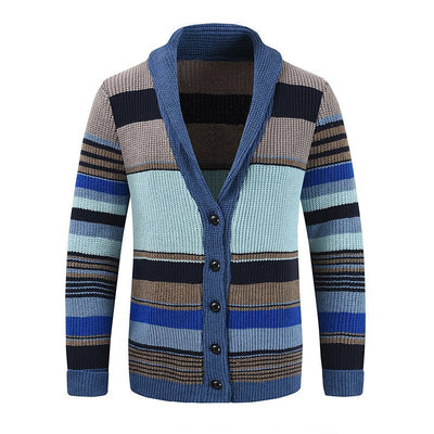 Isis | Stylish colorblock cardigan with lapel collar