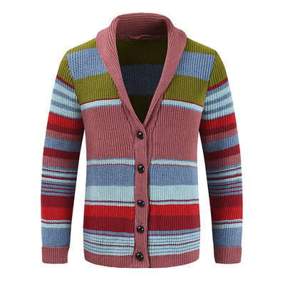 Isis | Stylish colorblock cardigan with lapel collar