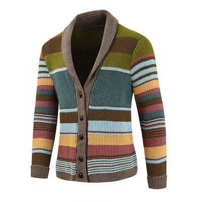 Isis | Stylish colorblock cardigan with lapel collar