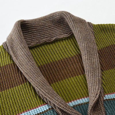 Isis | Stylish colorblock cardigan with lapel collar