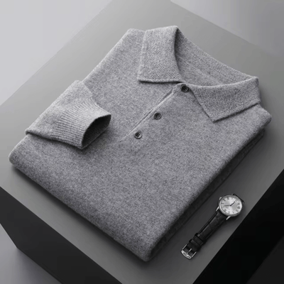 Jini | Classic wool polo with polo collar in anthracite
