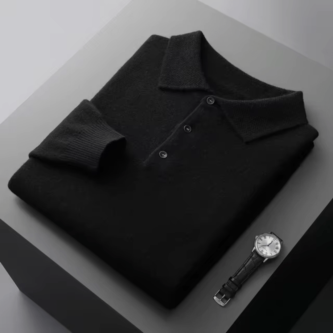Jini | Classic wool polo with polo collar in anthracite