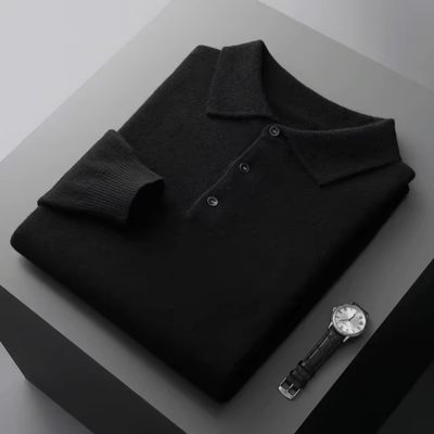 Jini | Classic wool polo with polo collar in anthracite