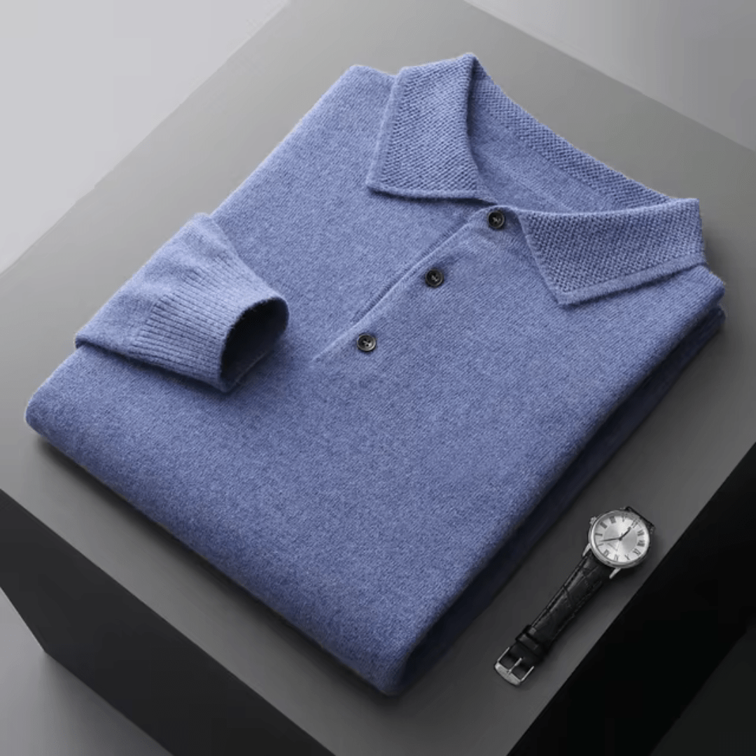 Jini | Classic wool polo with polo collar in anthracite