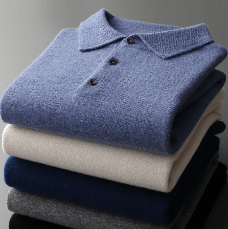 Jini | Classic wool polo with polo collar in anthracite