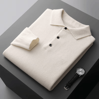 Jini | Classic wool polo with polo collar in anthracite