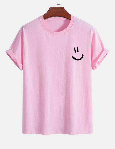 Ernest® | Regular Fit Smiley Face Print Cotton T-Shirt