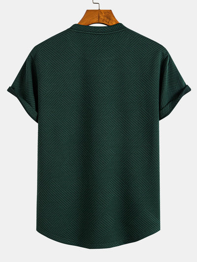 Zacarías® | Short Sleeve Stripe Jacquard Arc Hem T-Shirt