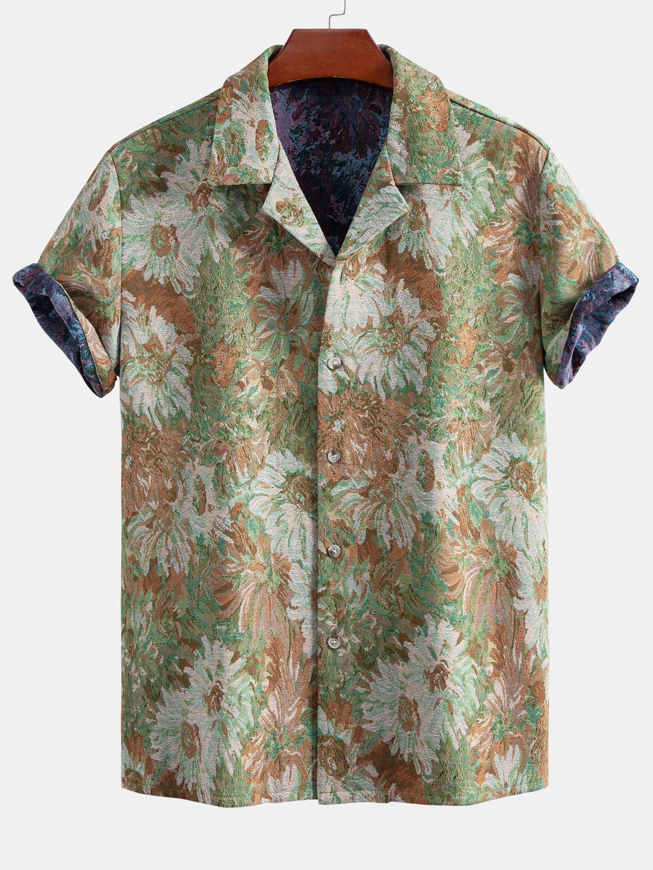 Adeimantos® | Painted Floral Jacquard Cuban Shirt & Shorts