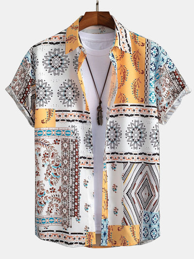 Drake® | Scarf Print Button Up Shirt