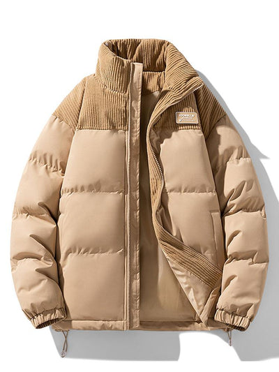 Alonso | Corduroy Panel Puffer Coat