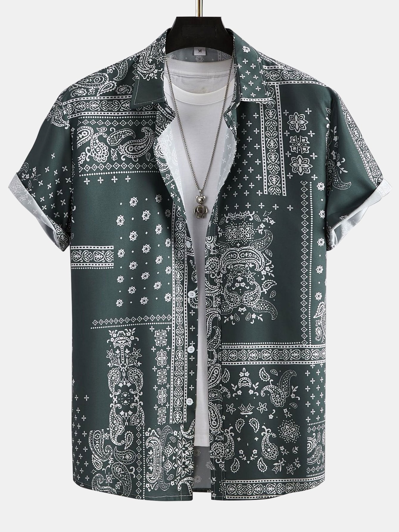 Aryon® | Paisley Frame Pattern Print Shirt Random Pattern Design