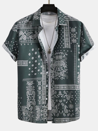 Aryon® | Paisley Frame Pattern Print Shirt Random Pattern Design