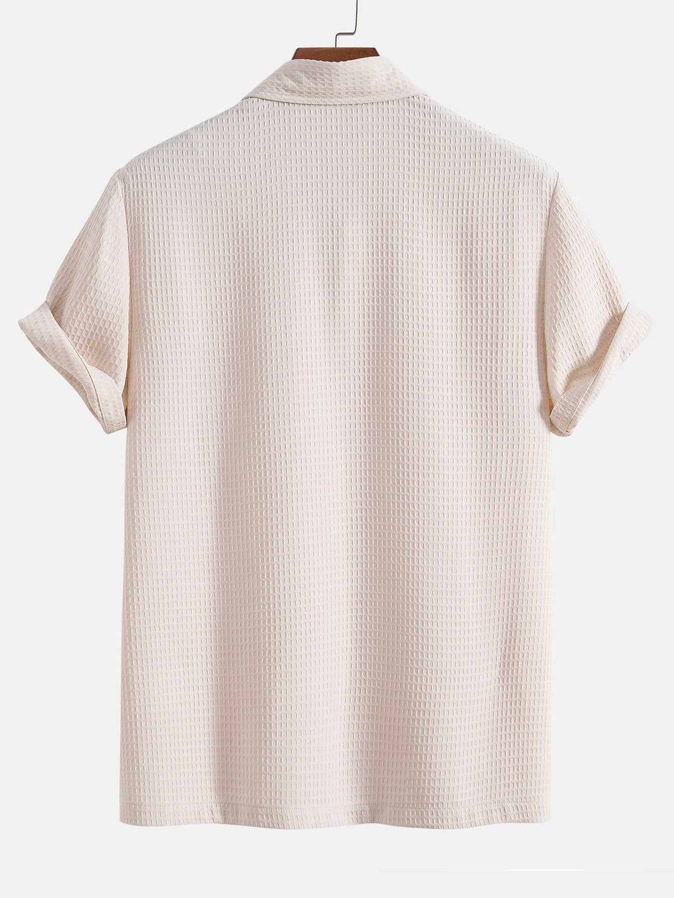 Orestes® | Waffle Polo Collar Shirt With Pocket & Waffle Shorts