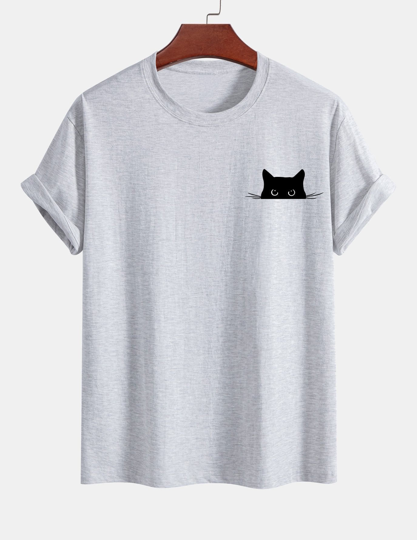 Ariel® | Black Cat Print Cotton T-Shirt