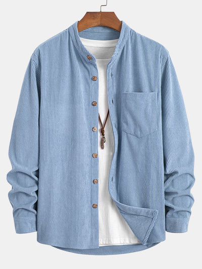 Adriano® | Corduroy Stand Collar Shirt