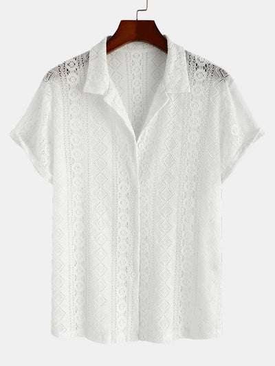 Drew® | Cuban Shirt With Geometric Texture