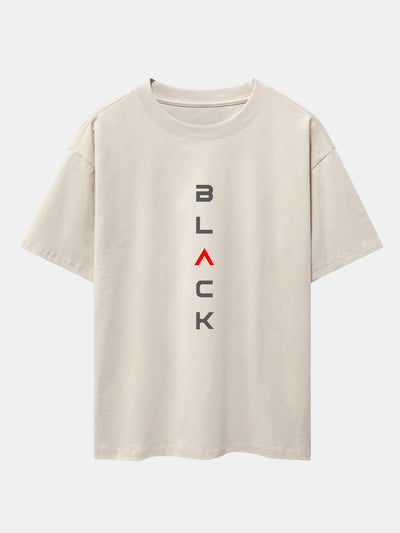 Ángel® | Black Print Drop Shoulder Oversize T-Shirt