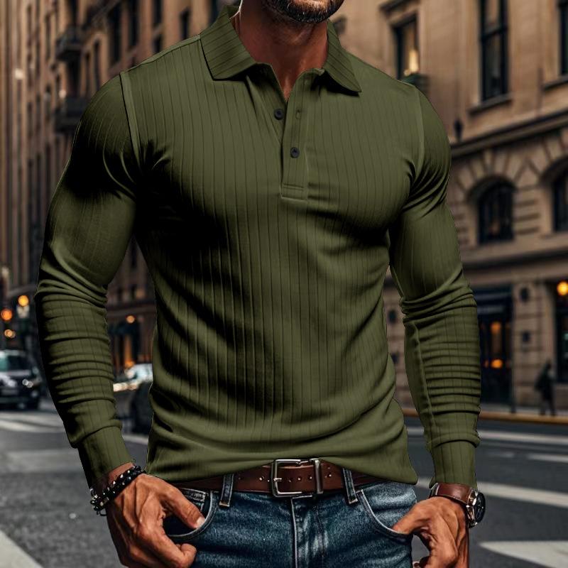 Men's Casal Elastic Long Sleeve POLO Shirt