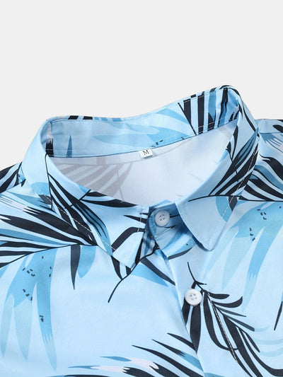 Alured® | Leaf Print Button Up Shirt