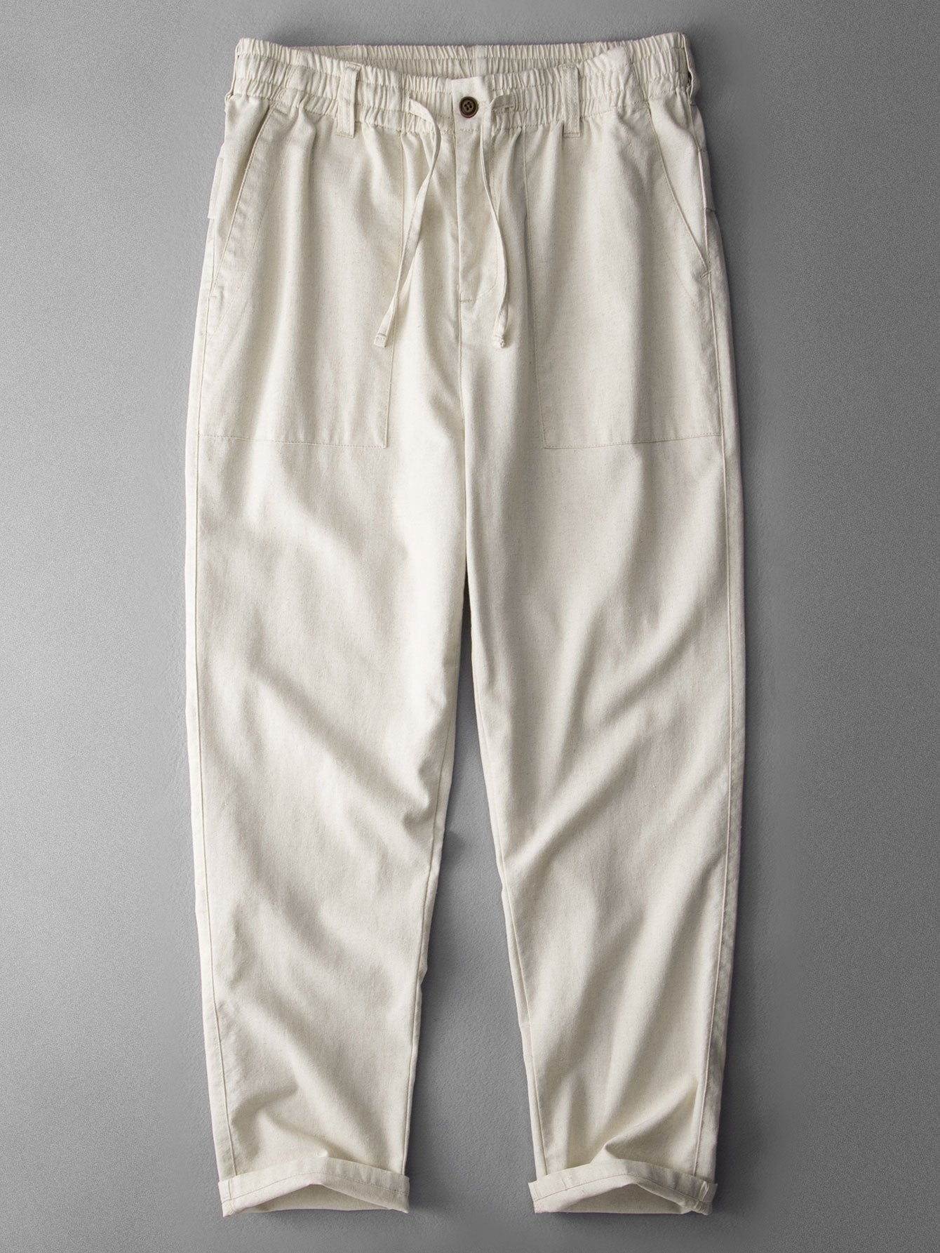 Fabricio® | Straight Leg Linen Cotton Blend Pants