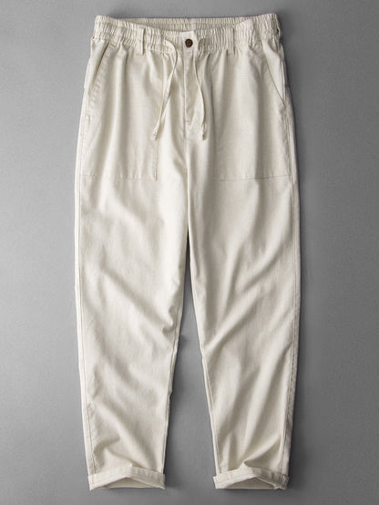 Fabricio® | Straight Leg Linen Cotton Blend Pants