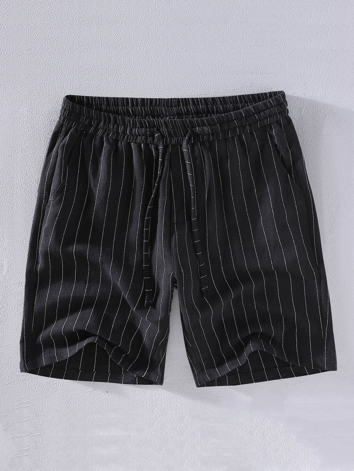 Jacobo® | Linen Cotton Blend Striped Shorts