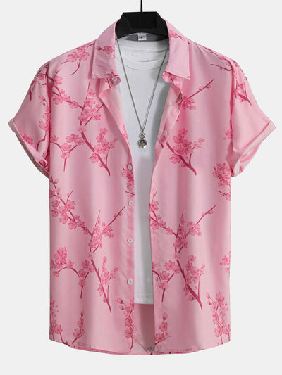 Johan® | Cherry Blossoms Print Button Up Shirt