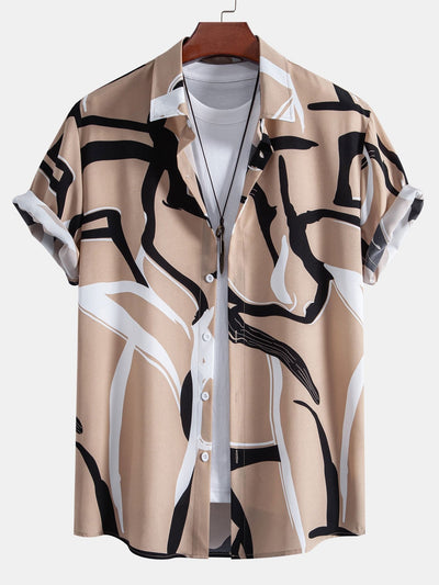 Amadeo® | Abstract Print Button Up Shirt