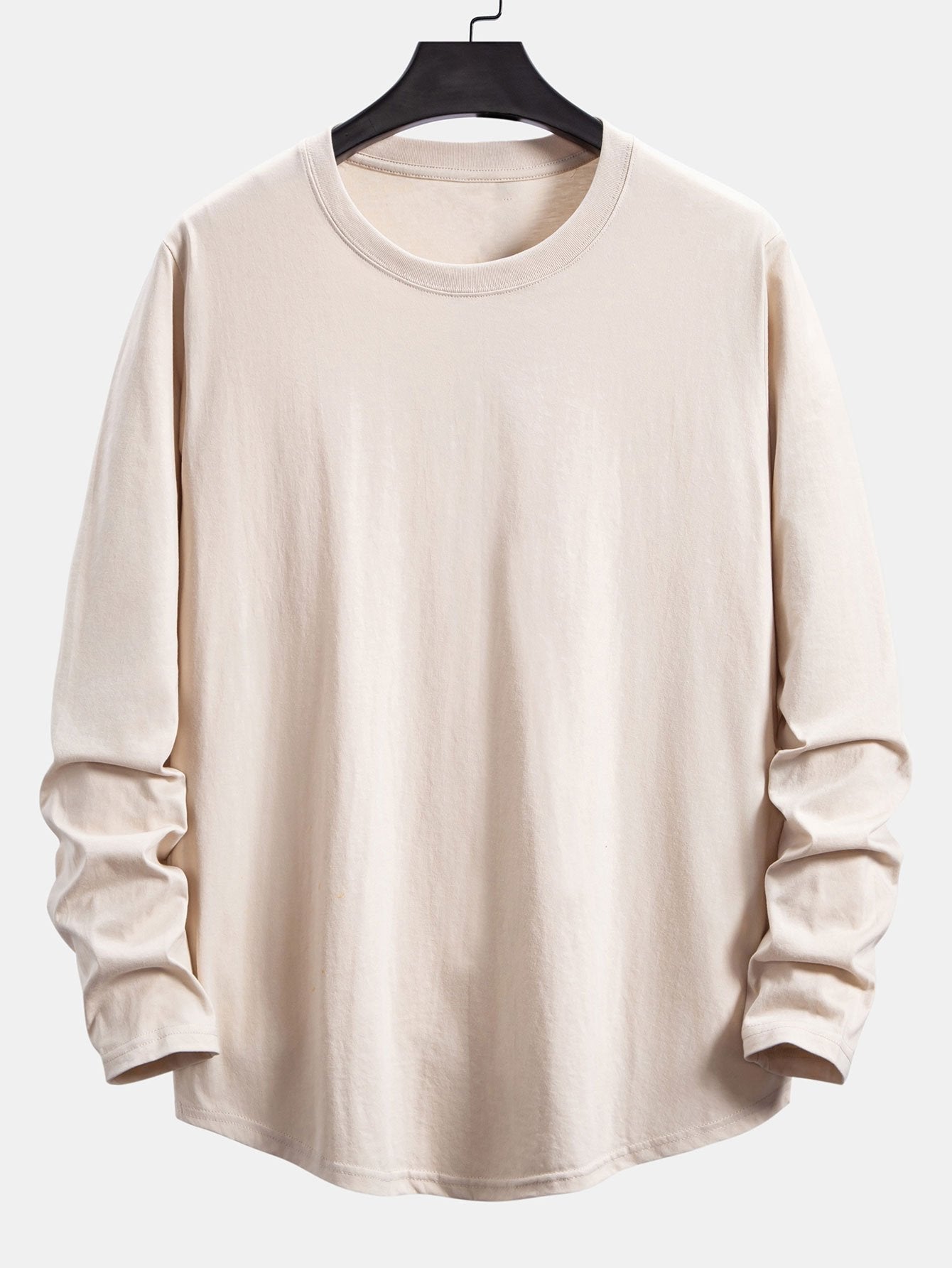 Adamo® | 3 Pieces Basic Long Sleeve Cotton Arc Hem T-Shirts