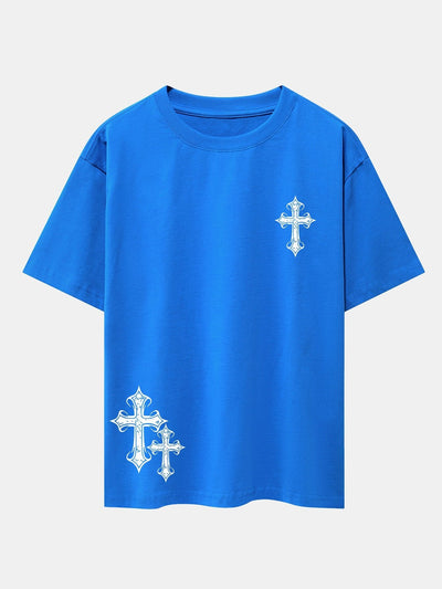 Aníbal® | Cross Print Drop Shoulder Oversize T-Shirt