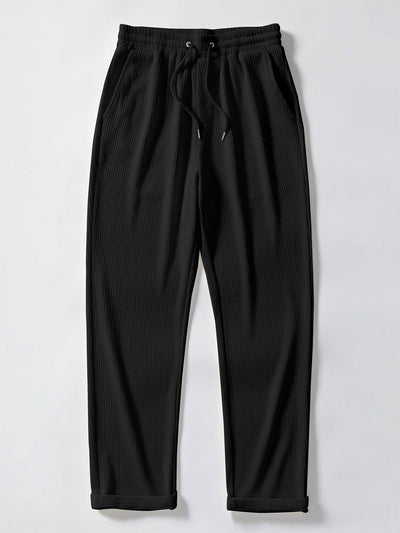 Aeolus® | Muscle Fit Ribbed Arc Hem T-Shirt & Straight Leg Ribbed Pants